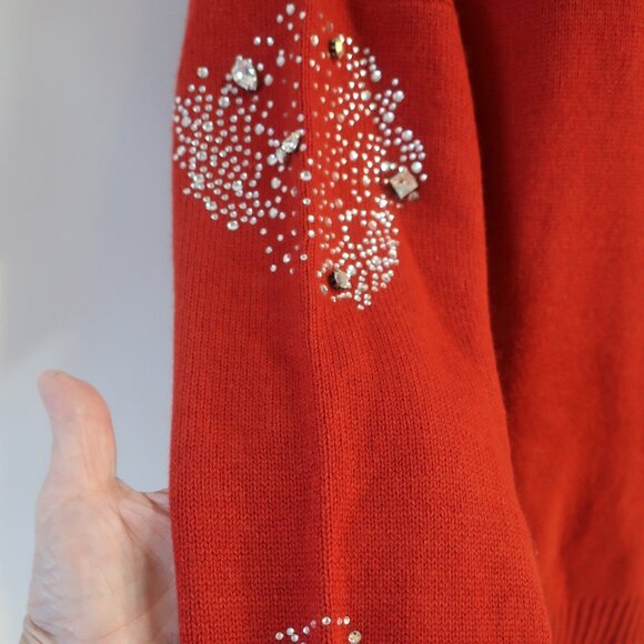 NWT Womens Regina Brick Red Cashmere 2 Pc Set Palazzo Pants Cowl Neck Sweater L - Picture 6 of 15